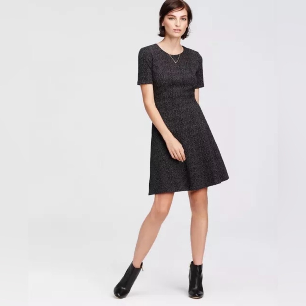 ANN TAYLOR Black & White Fit & Flare A-Line Dress | Size 2 | Business Career